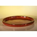 Parche Ceramic Humidity & Drip Bonsai Tray, Parisian Red - Round PA2802595